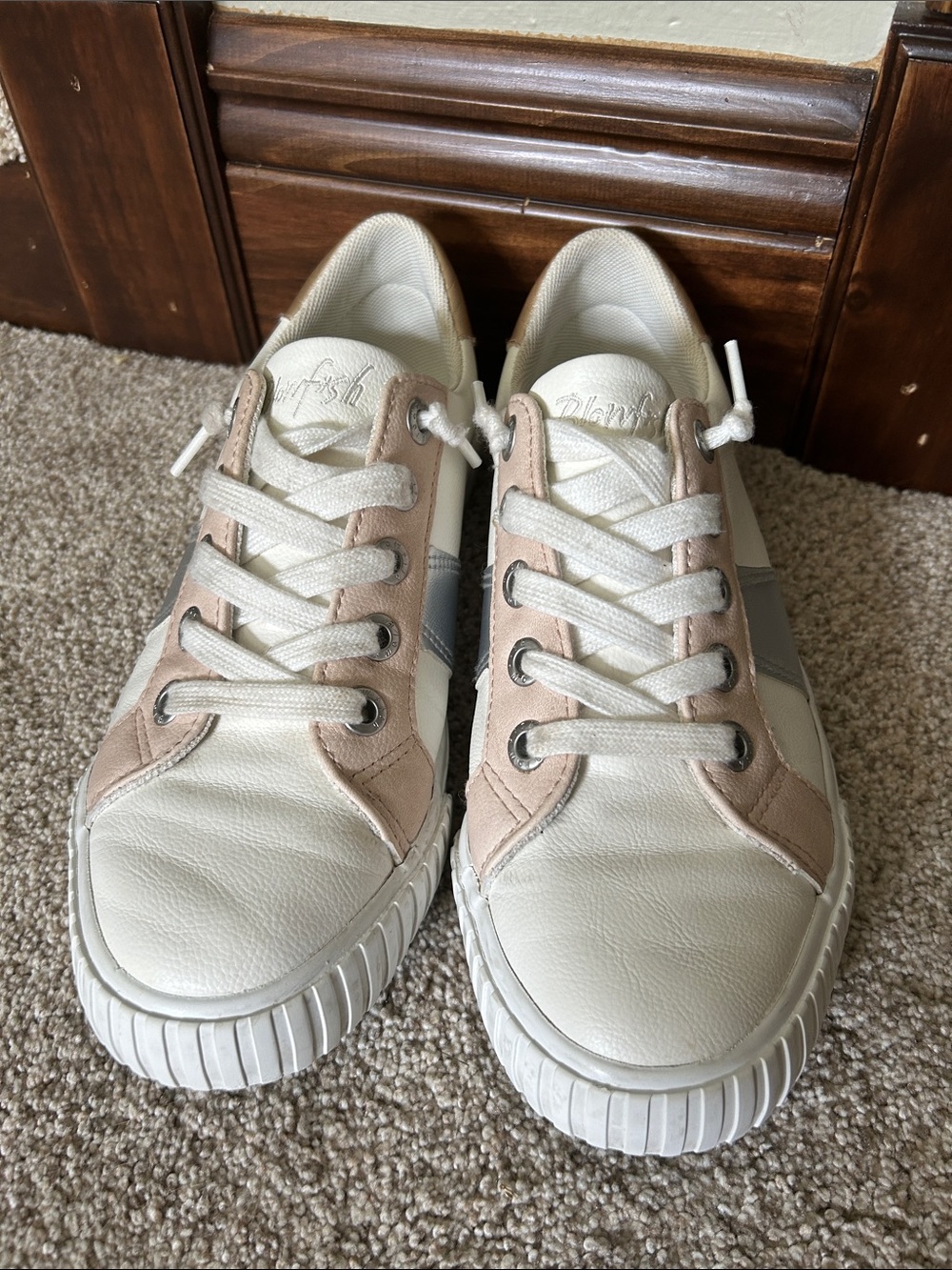BLOWFISH Malibu White Sneakers with Rose Gold and Silver Accents - Picture 5 of 10